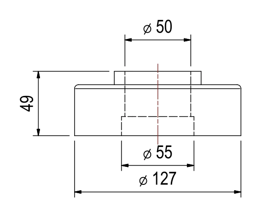 Rosette EU1003 – technical drawing with dimensions